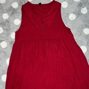 Wild Fable Peter Pan Collar Babydoll Crimson Dress Plus Size Sleeveless